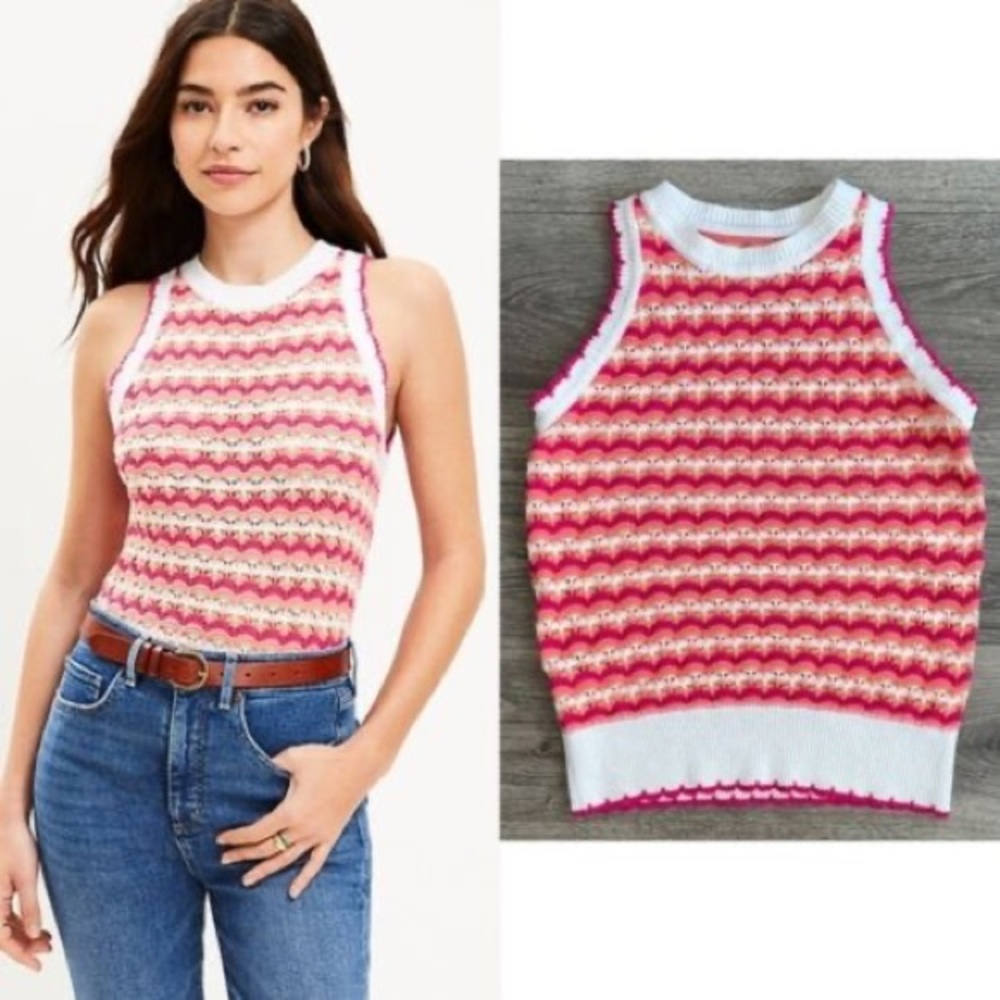BNWT Loft Crochet High Neck Tank